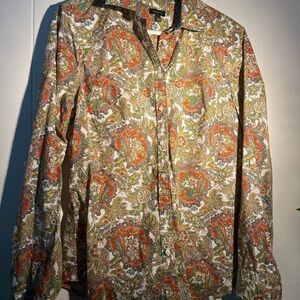 Talbots Multicolor Paisley Button Down Shirt